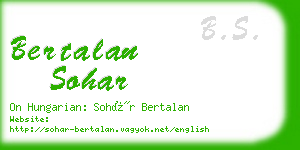 bertalan sohar business card